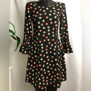 EUC✨Armani Exchange | Black Floral Dress w/ Flared Cuffs